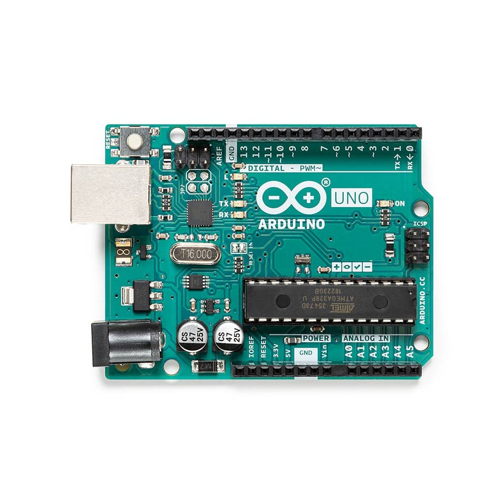 Frente de la placa Arduino UNO REV3