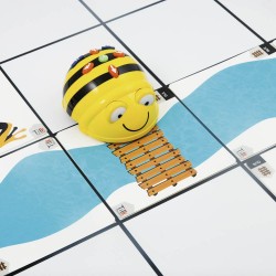 Actividad "Cruzar el río" con Bee-Bot en tapete blanco de TILK Education