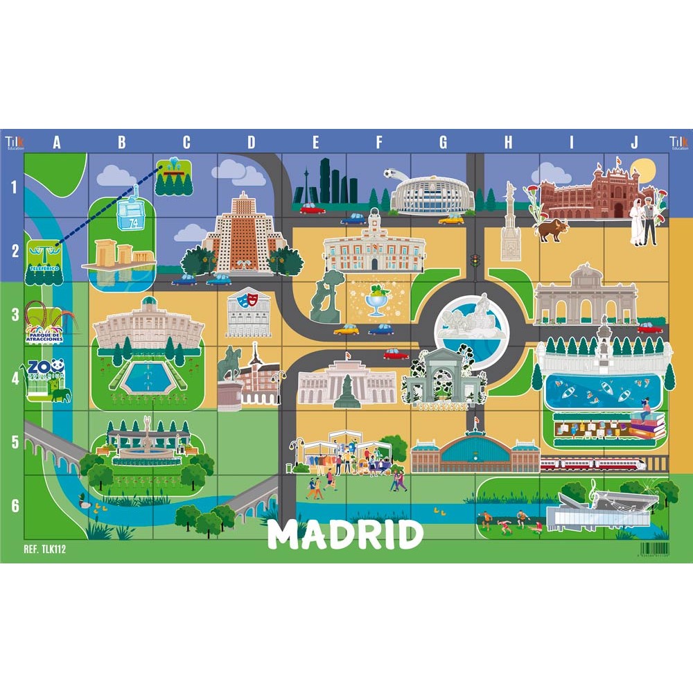 TILK Education: Tapete mapa de Madrid para BeeBot ® y BlueBot ®