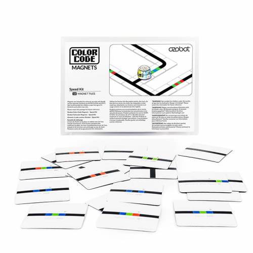 Imanes de código de color para Ozobot. Kit velocidad. Contenido