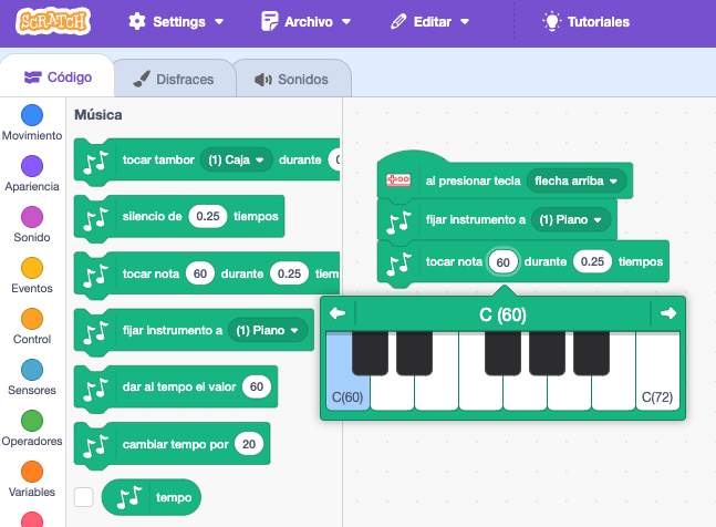 extension de musica en scratch bloques