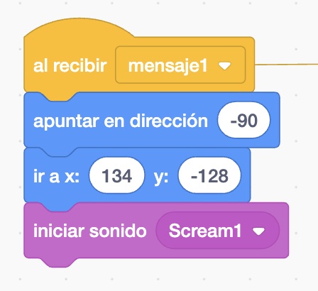 logica de colisiones elemento dinamico envia mensaje scratch