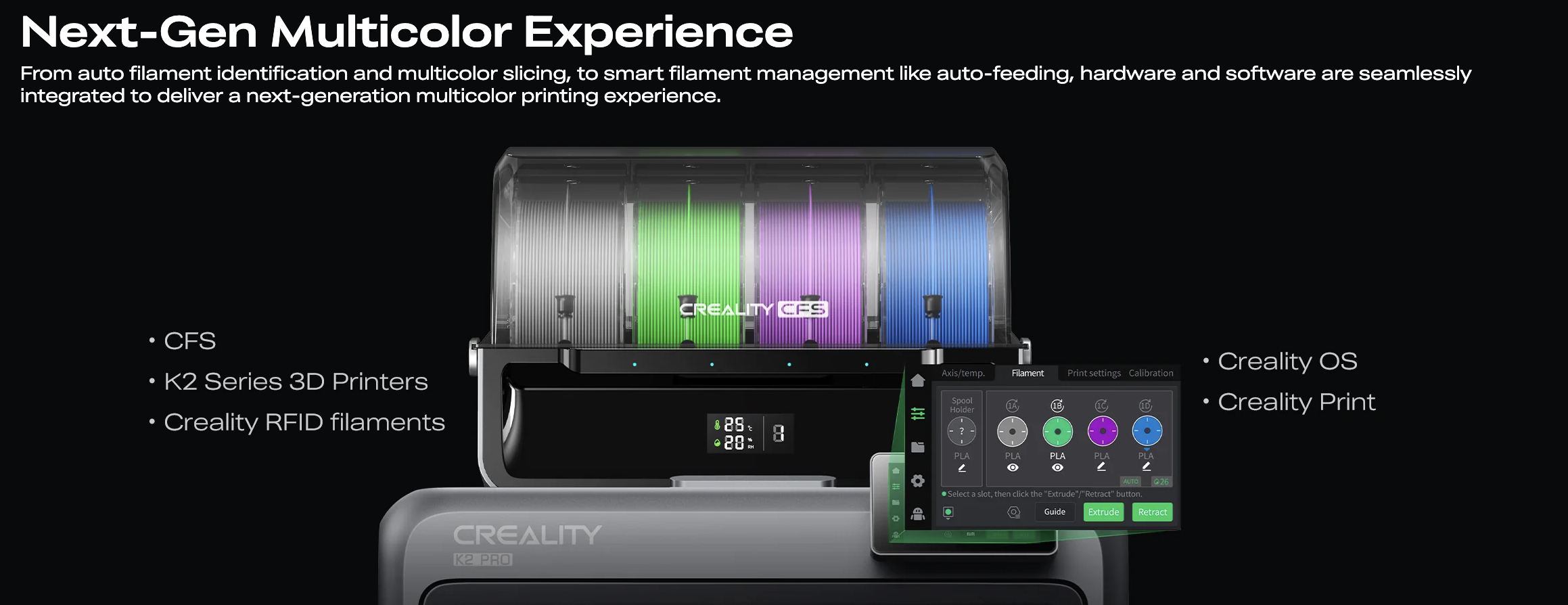 Colores Impresora 3D Creality K2 Pro Combo Colores Impresora 3D Creality K2 Pro Combo