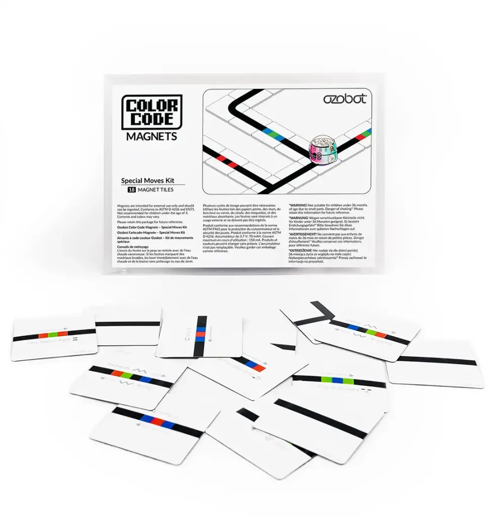 Kit de movimientos especiales de imanes con códigos de color para Ozobot®