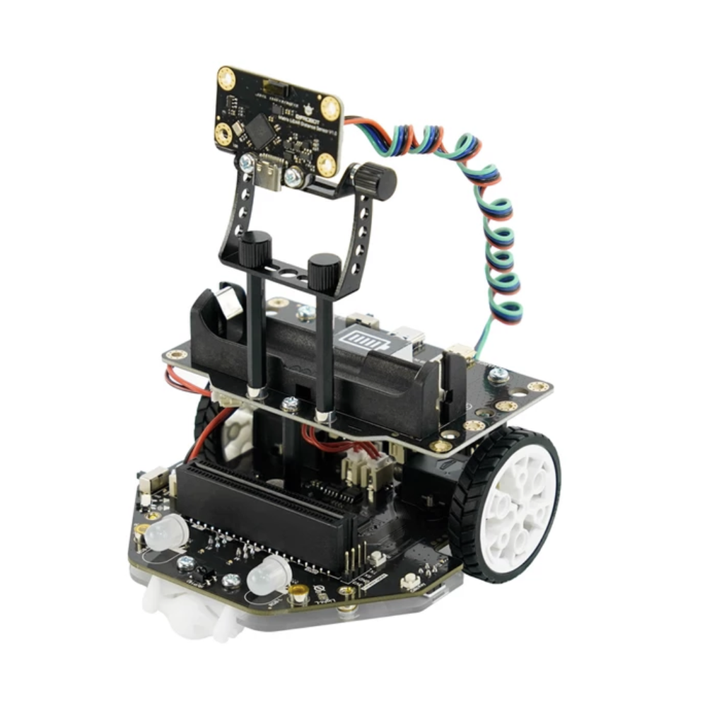 Maqueen Plus V3 con sensor láser matricial y batería 18650 para MICRO:BIT