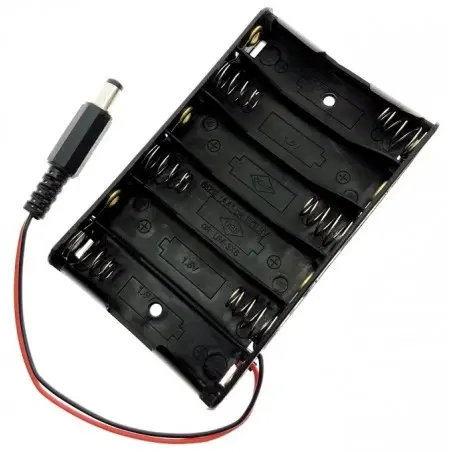 [CEL0008] Portapilas de 6 pilas AA conexión Jack para Arduino UNO