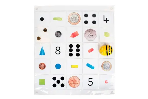 Tapete transparente con Bolsillos para Doty, Bee-Bot®, Blue-Bot® y Tale-Bot Pro